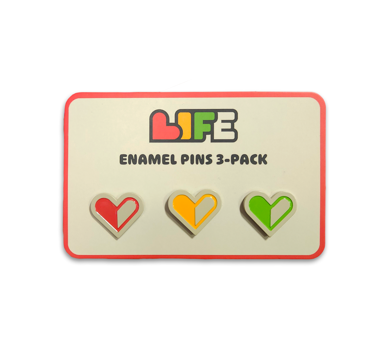L Heart Enamel Pins 3 Pack